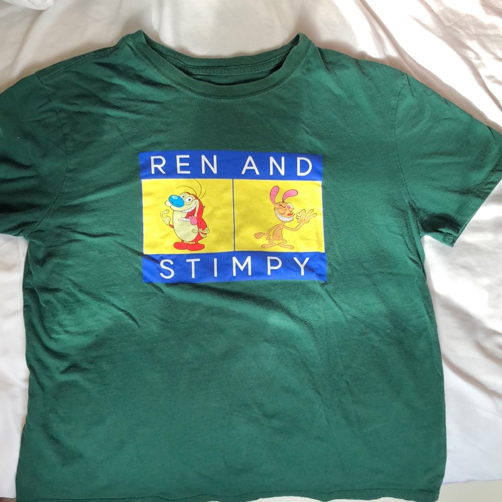 Ren and Stimpy Green Graphic Tee
